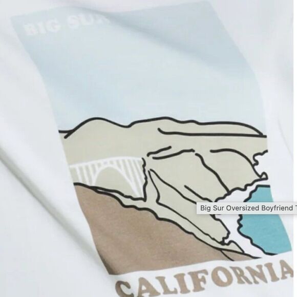 Charlie Holiday white Big Sur Oversized Boyfriend tee size xs size 2 NWT - Picture 5 of 14